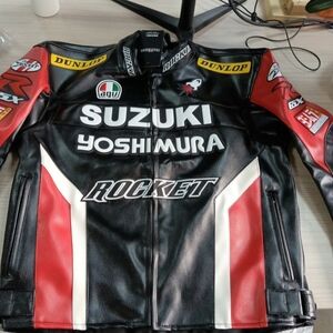 Men's Black and Red Racing Jacket